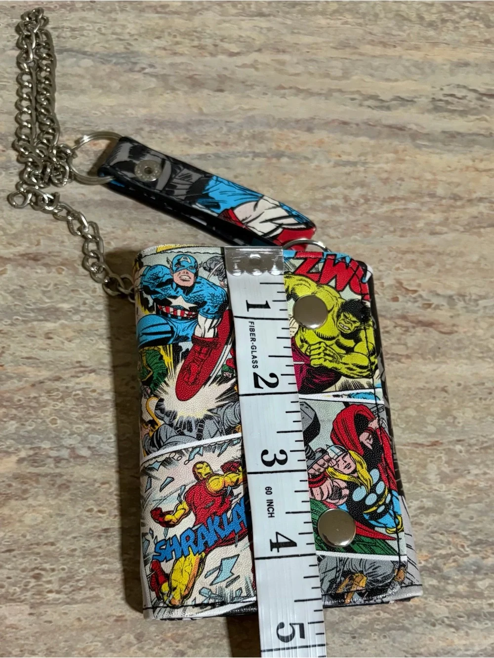 Marvel Comics Superhero Wallet with Chain - Multicolor